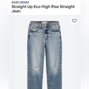 DAZE Denim Straight Up Eco High Rise Straight Jeans